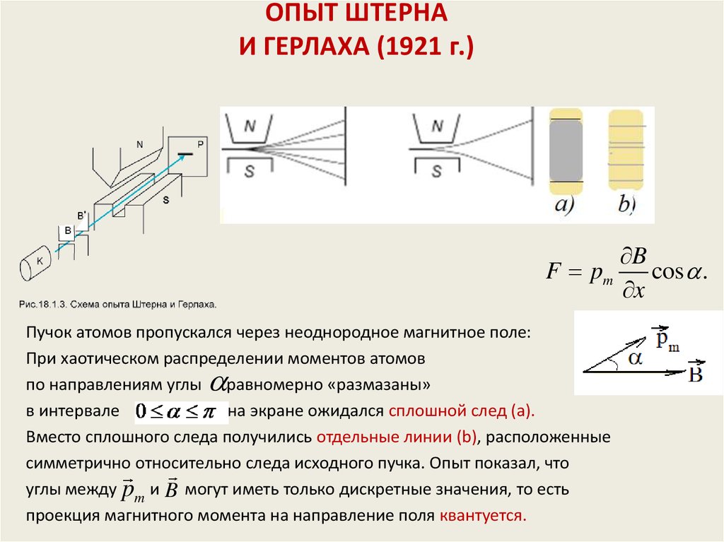 Опыт штерна и герлаха презентация