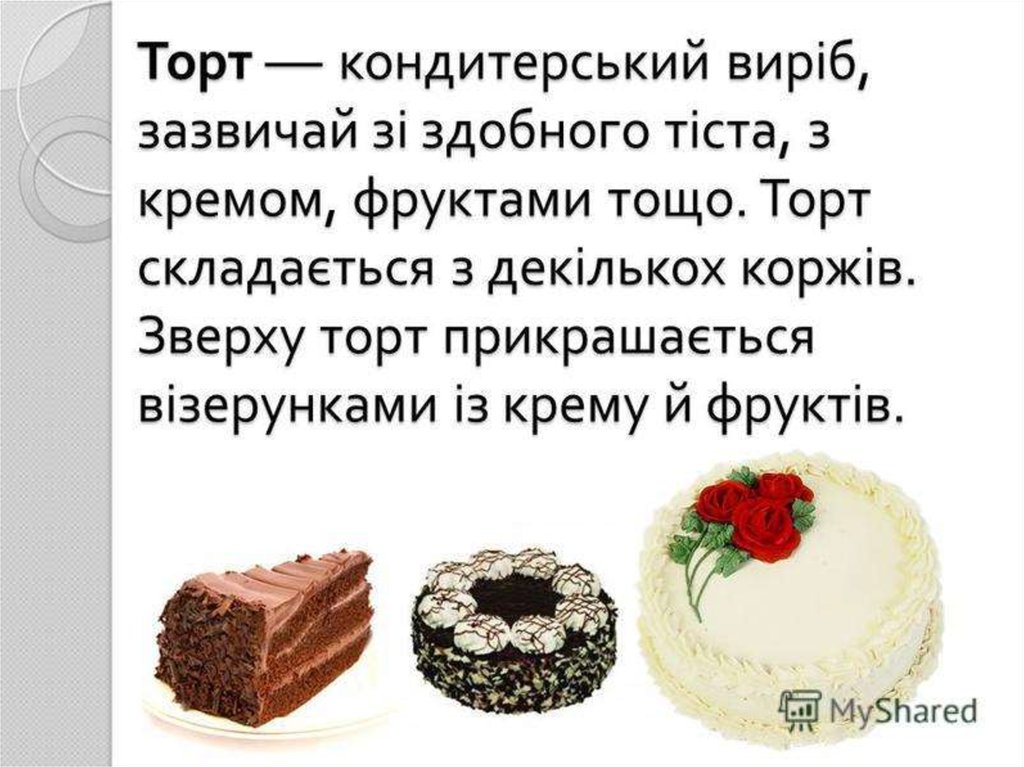 Торт и презентация