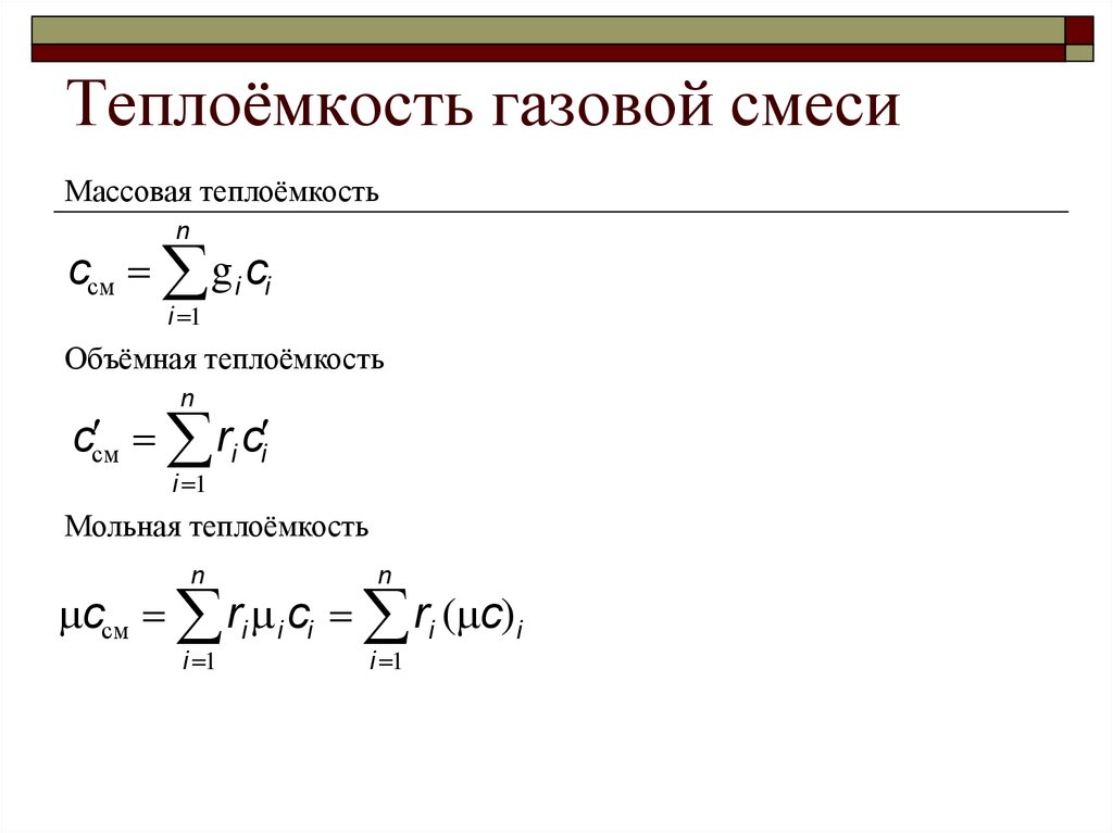 Теплоемкость смеси газов. Массовую изобарную теплоемкость смеси. Теплоемкость газовой смеси. Мольная теплоемкость смеси. Массовая изохорная теплоемкость смеси формула.