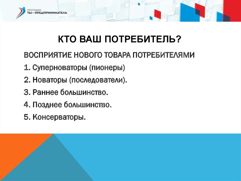 Ваш потребитель. Кто ваш потребитель. Кто будет потребителями вашей продукции. Восприятие товара потребителем. Суперконсерваторы и суперноваторы как потребители.