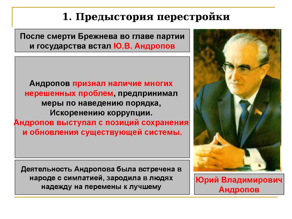 Брежнев последствия. Андропов политическая деятельность кратко. Политика ю в Андропова кратко. Главы государства после перестройки. Андропов реформы.