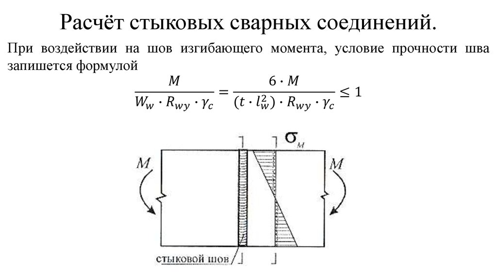 Расчёт стыковых сварных соединений.