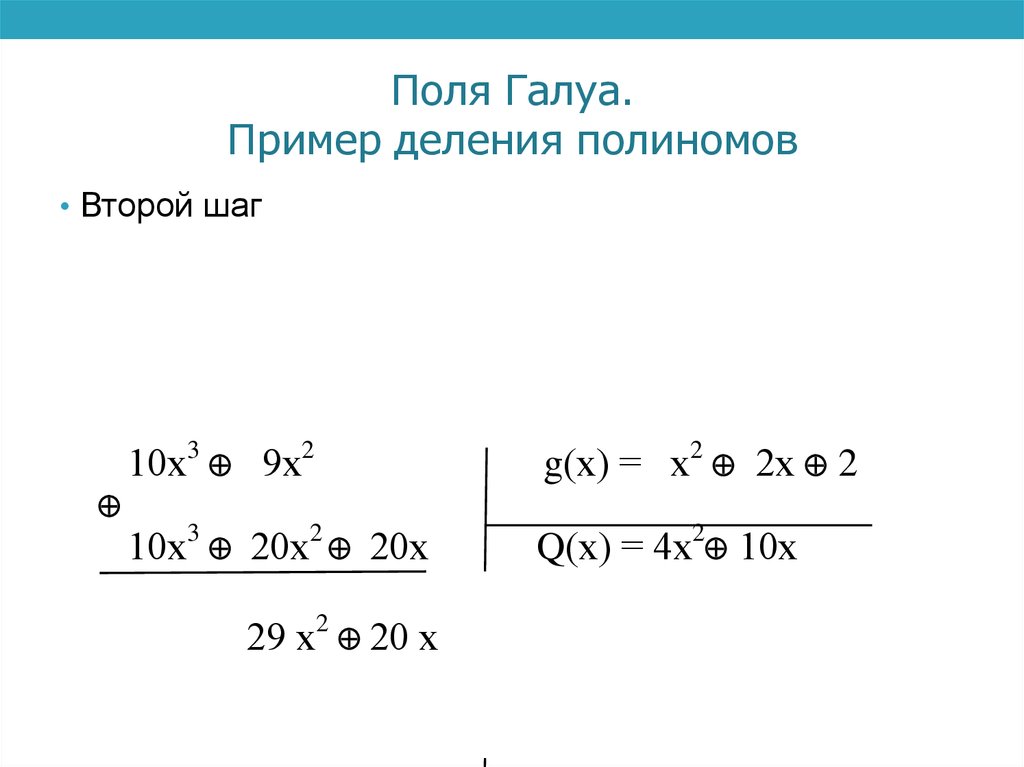 Поля Галуа. Пример деления полиномов