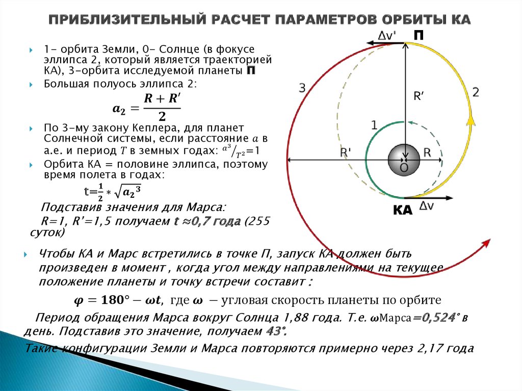 Ускорение спутника направлено. Вычисление орбиты спутника. Параметры орбиты. Высота круговой орбиты. Расчет скорости движения по орбите.