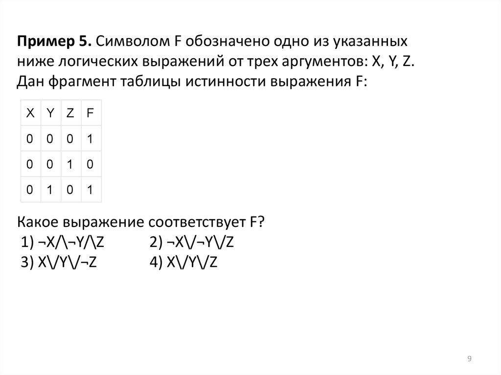 Выражению f a v b соответствует таблица