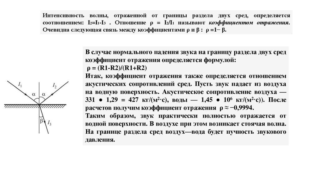 Нормальное падение волны. Поведение волн на границе раздела двух сред. Волны на границе раздела двух сред. Граница раздела двух сред. Отражения волн от границы раздела двух сред.