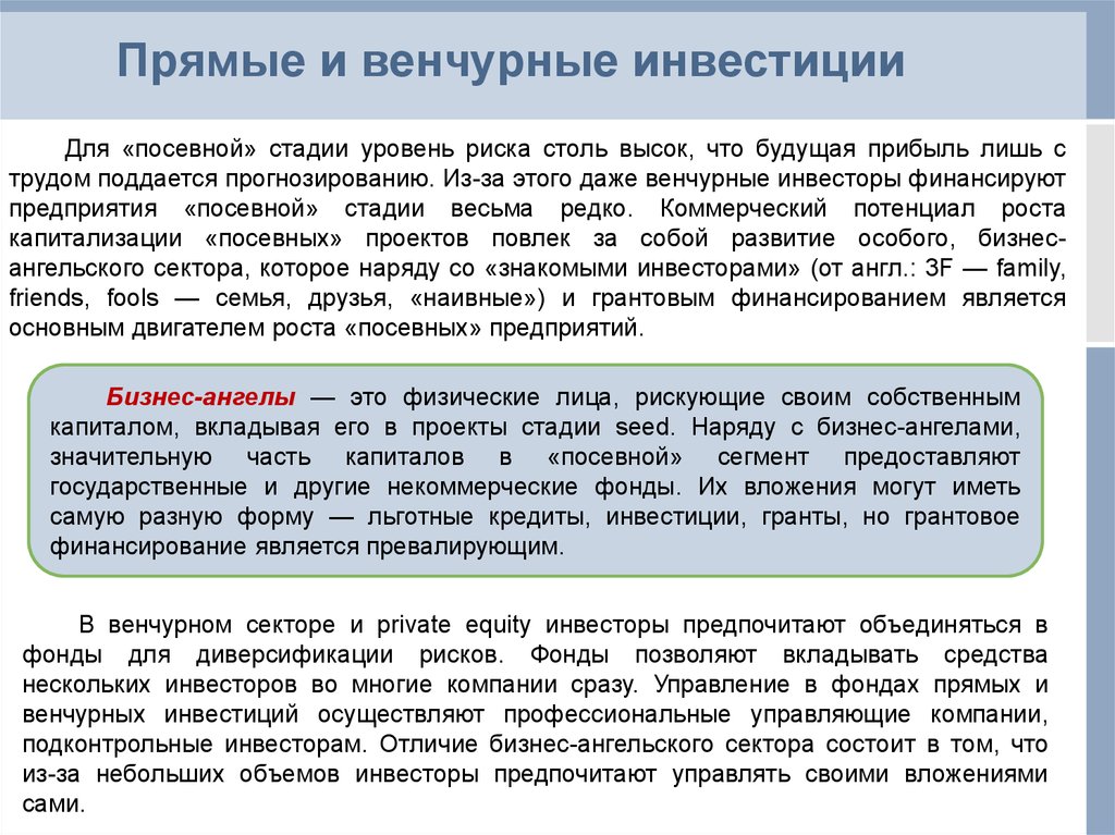 Первое внешнее финансирование возможно на какой стадии проекта посевной