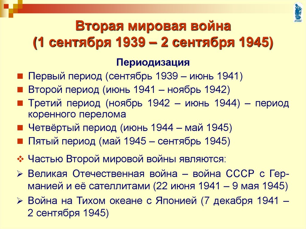 Презентация периодизация второй мировой войны