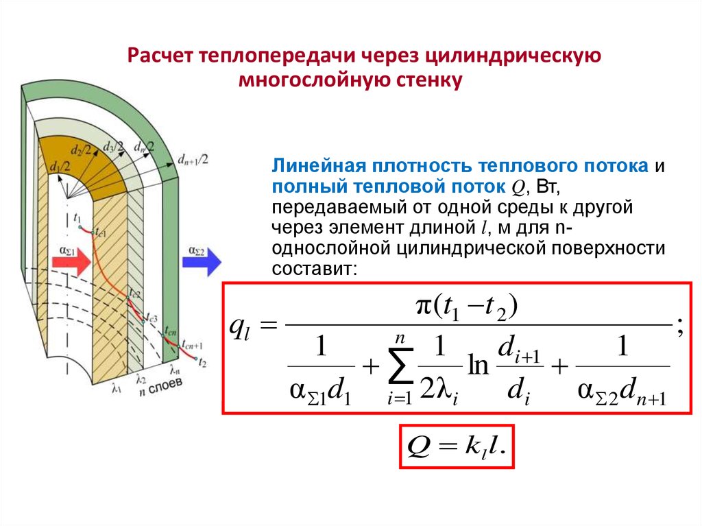 Тепловой поток через многослойную стенку