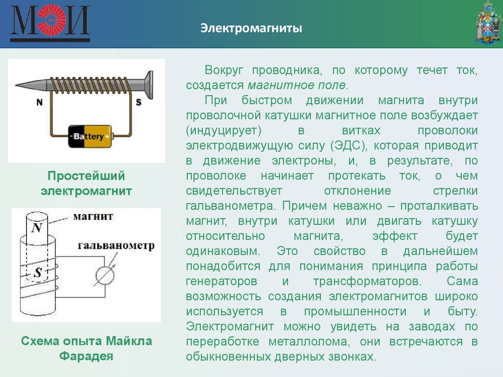 Схема электромагнита 8 класс