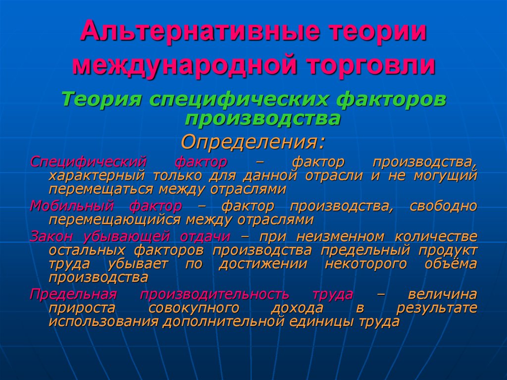 Теории международной торговли презентация