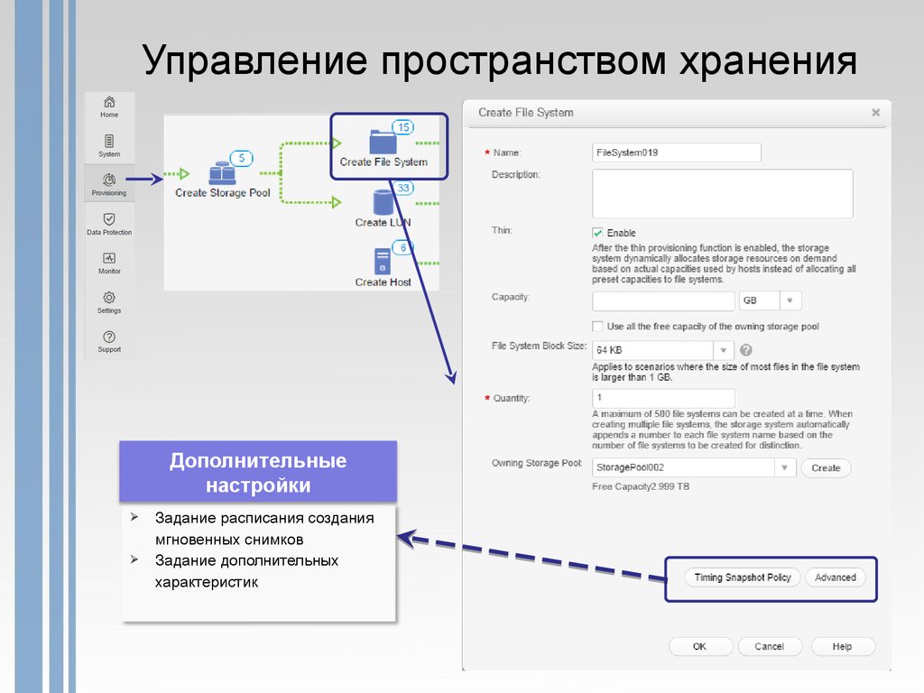 Управление пространством. Управление хранением данных.  Настройка систем хранения данных-. Изолированное хранилище доп задание.