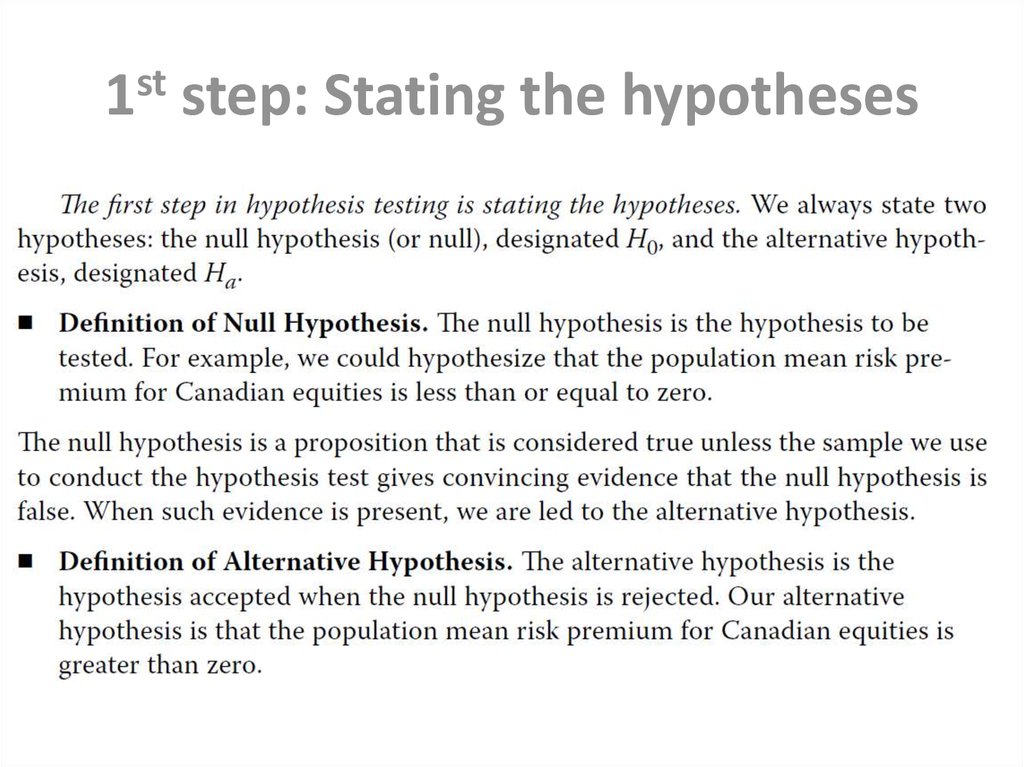 stating an hypothesis