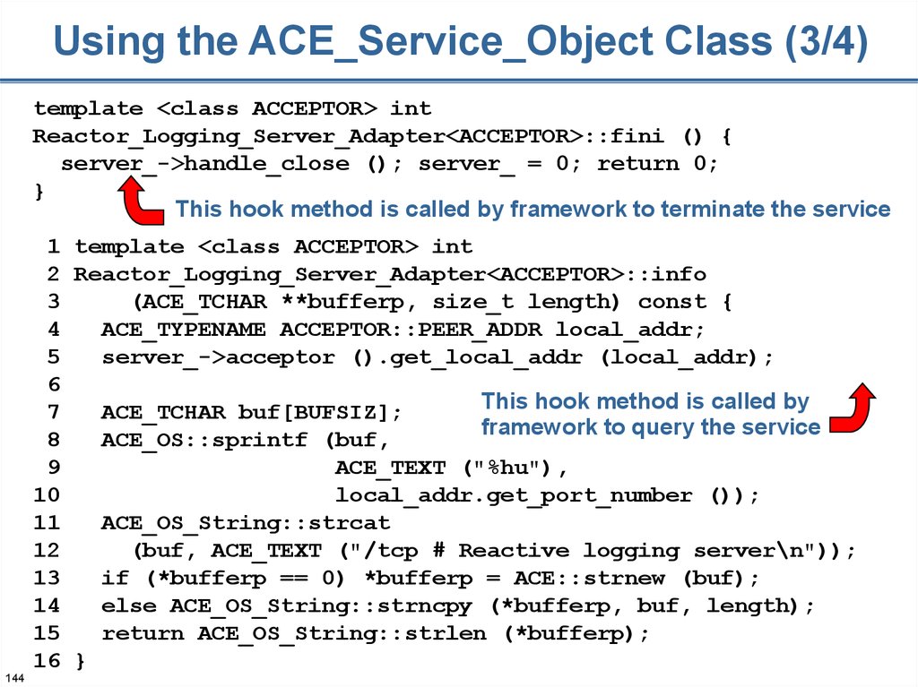 Using the ACE_Service_Object Class (3/4)
