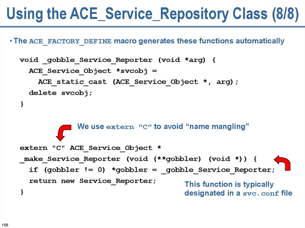 Using the ACE_Service_Repository Class (8/8)
