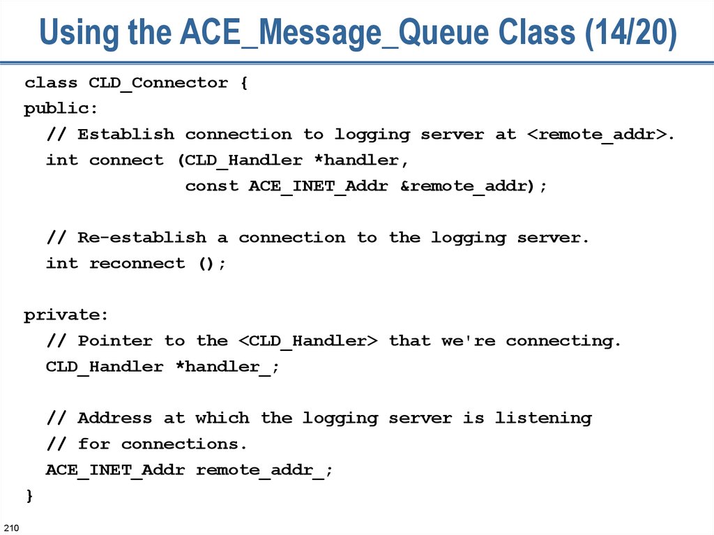 Using the ACE_Message_Queue Class (14/20)