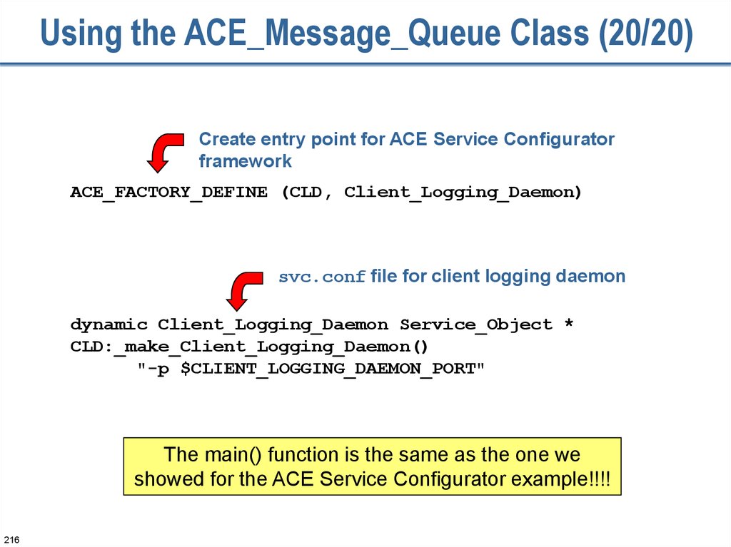 Using the ACE_Message_Queue Class (20/20)