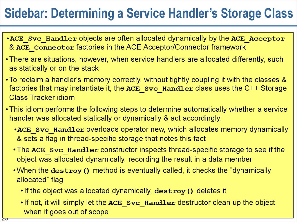 Sidebar: Determining a Service Handler’s Storage Class