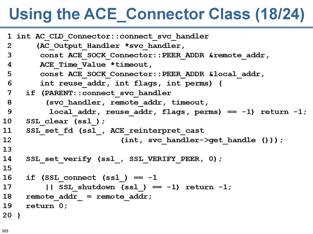 Using the ACE_Connector Class (18/24)