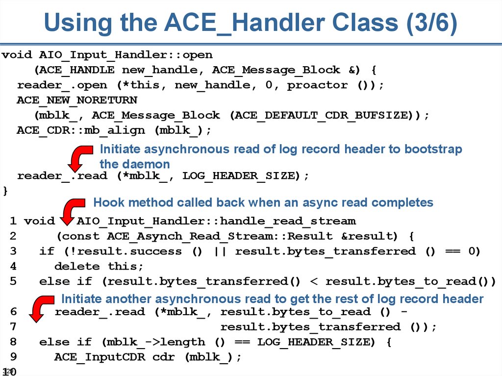 Using the ACE_Handler Class (3/6)