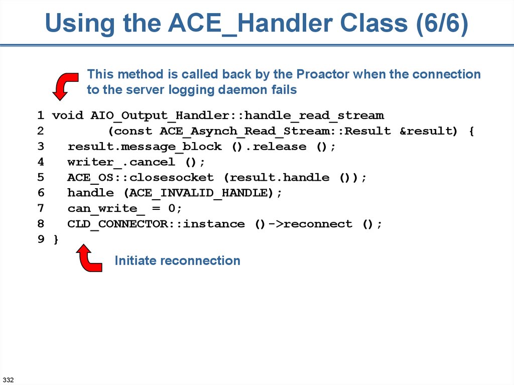 Using the ACE_Handler Class (6/6)