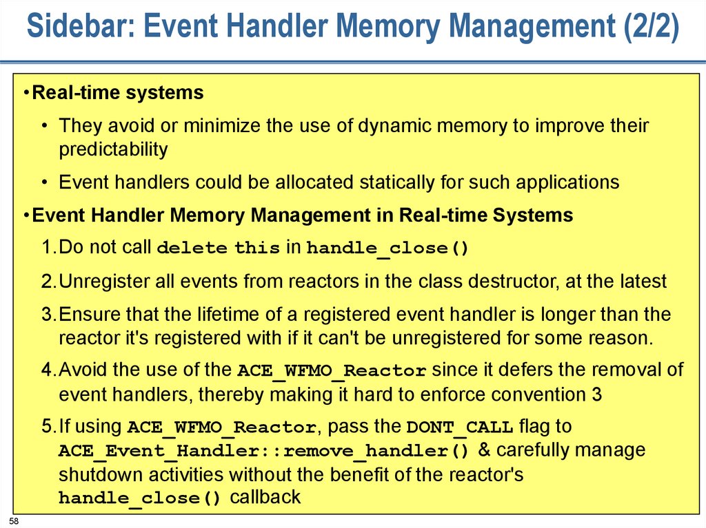 Sidebar: Event Handler Memory Management (2/2)