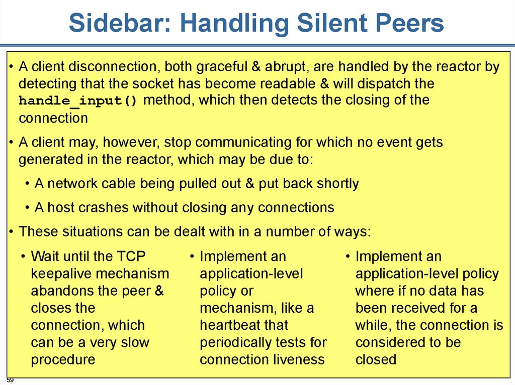 Sidebar: Handling Silent Peers