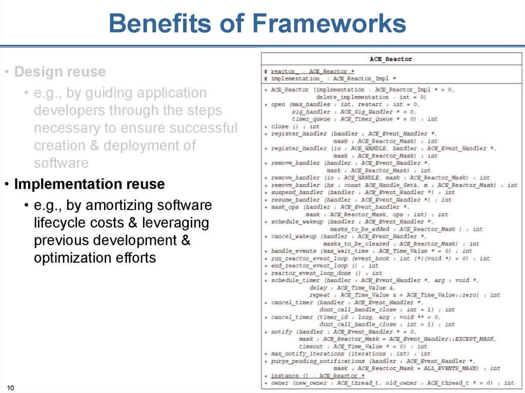 Benefits of Frameworks