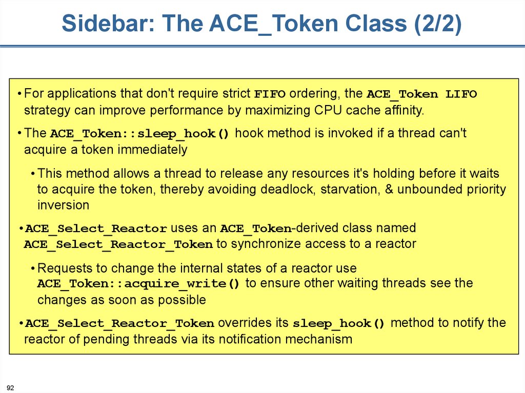 Sidebar: The ACE_Token Class (2/2)