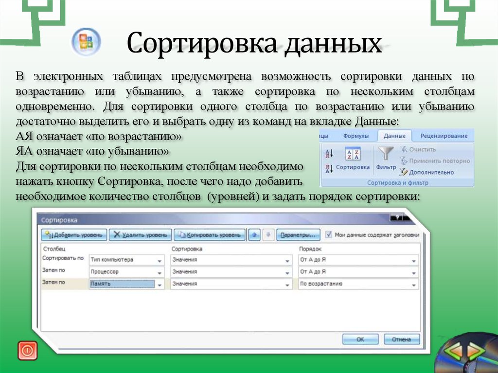 Дано изображение выбери верный ответ сортировка данных поиск данных