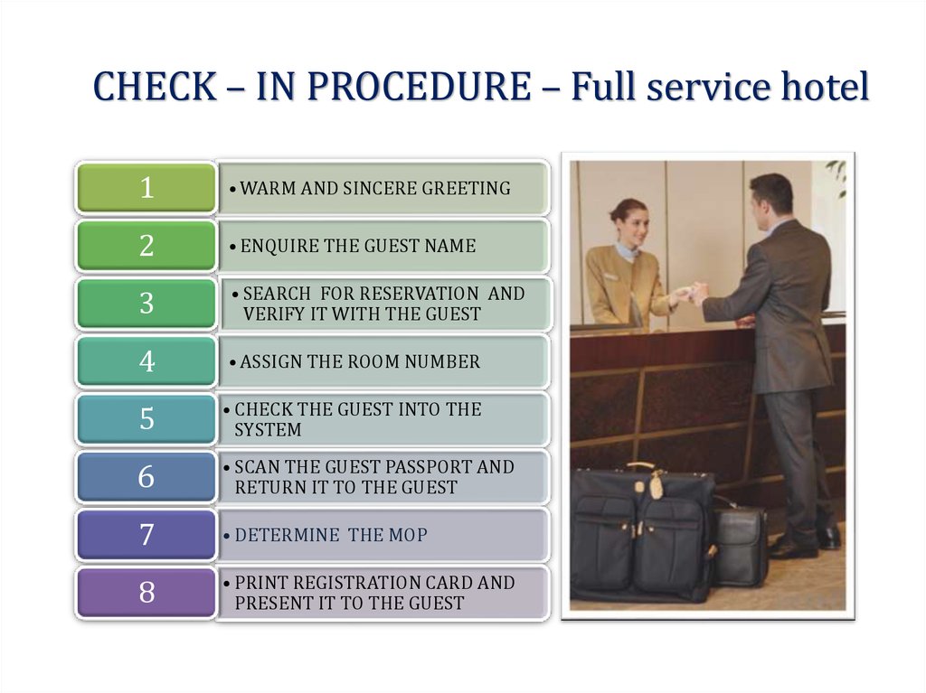 room assignment procedure in hotel