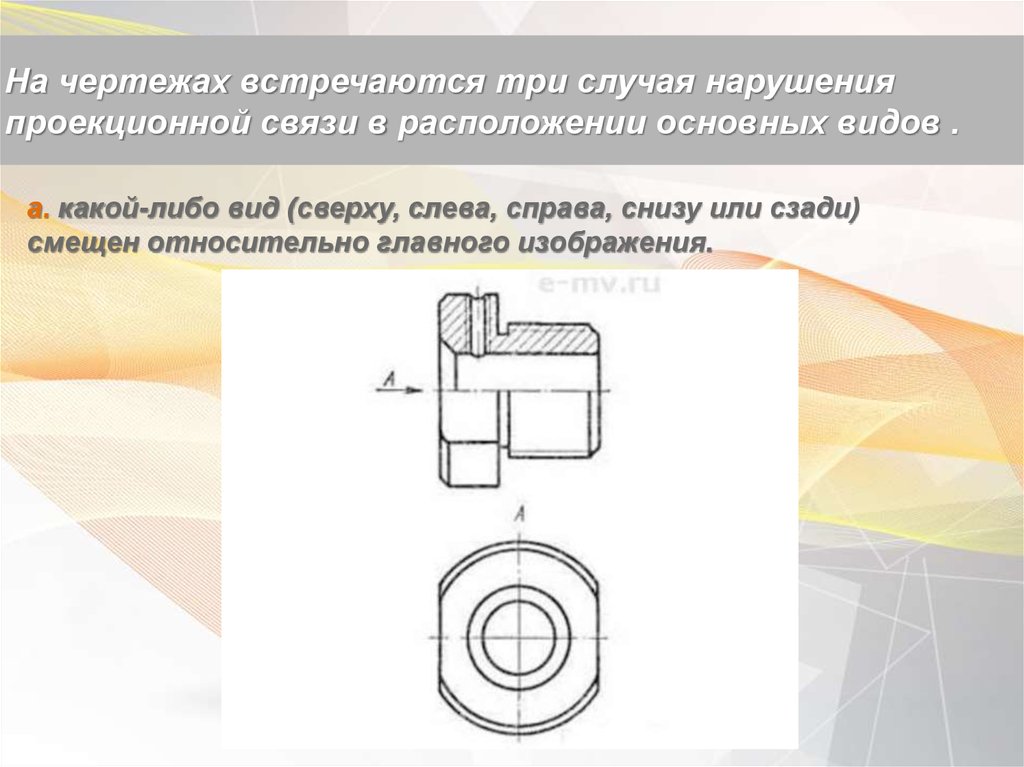 Проекционная связь на чертеже. Три вида проекционной связи. Дополнительный вид относительно главного вида. Виды расположенные в проекционной связи на чертежах не.