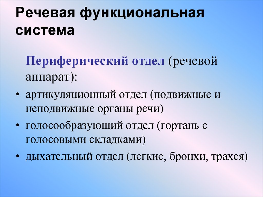 Основой речевой. Речевая функциональная система это в логопедии. Речевая функциональная система основывается на. Речь как функциональная система. Периферический отдел речи.