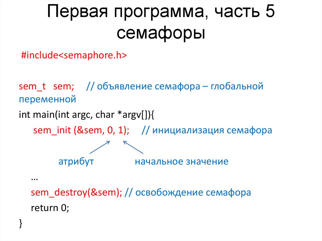 Частями приложение. Семафоры POSIX. Семафоры в Linux. Программа semafor (semantic Forensics).