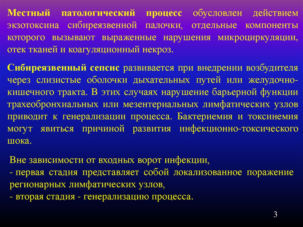 Какие есть патологические процессы. Местные патологические процессы. Сибиреязвенный экзотоксин. Сибиреязвенный сепсис. Циклический патологический процесс.