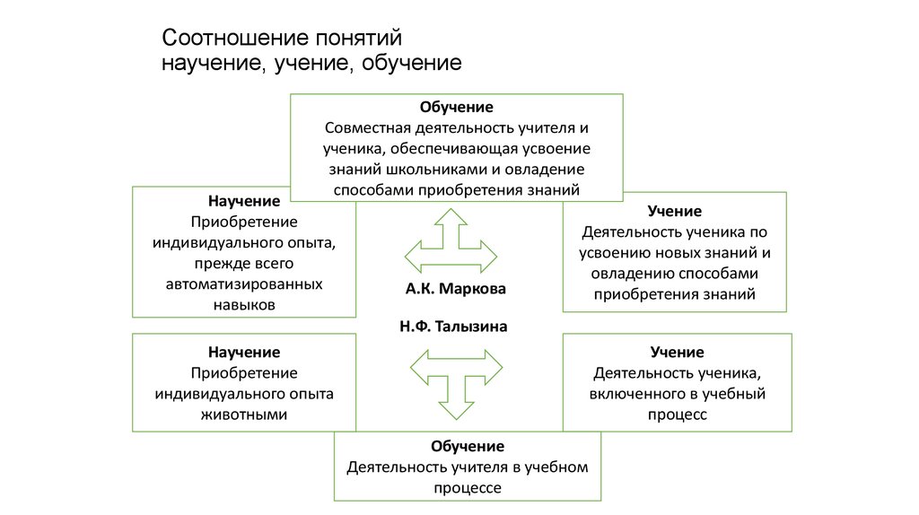 Соотношения обучения и развития в психологии