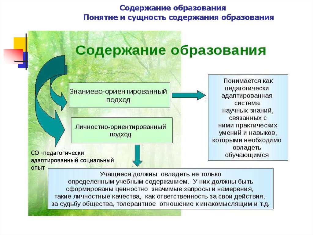 Компонент формирования. Содержание понятия образования схема. Структура содержания образования схема. Содержание образования это в педагогике. Схема содержание образования основные компоненты образования.