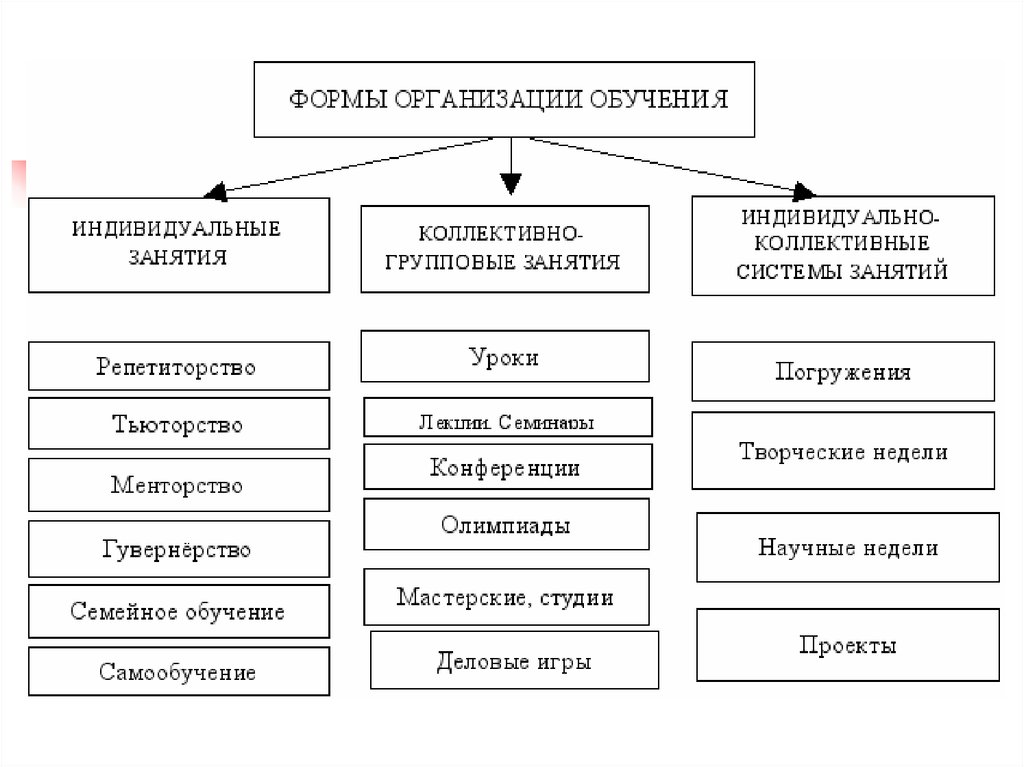 Виды занятий различных. Формы организации обучения схема. Определите формы организации обучения. Организационные формы обучения схема. Основная организационная форма обучения.