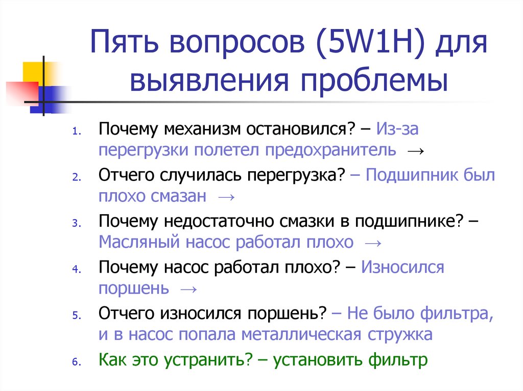 5 почему примеры на производстве образцы заполнения