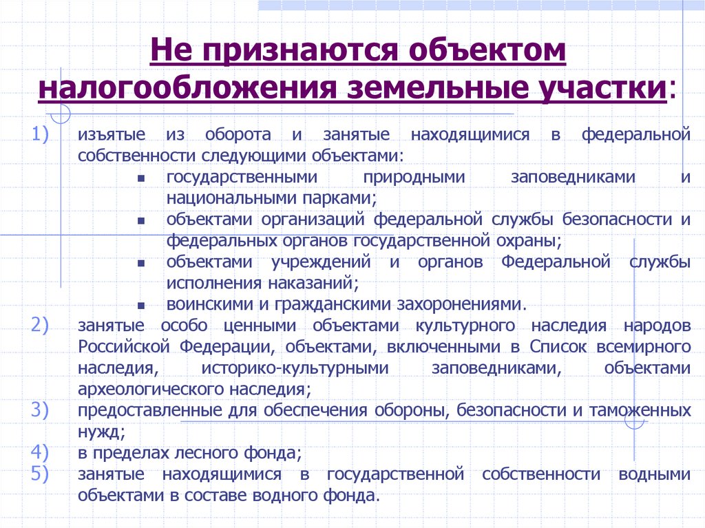 Признанные объекты. Объектом налогообложения признаются земельные участки. Земельные участки не признаваемые объектом налогообложения. Какие земельные участки не признаются объектом налогообложения. Не признаются объектом налогообложения земельным налогом.