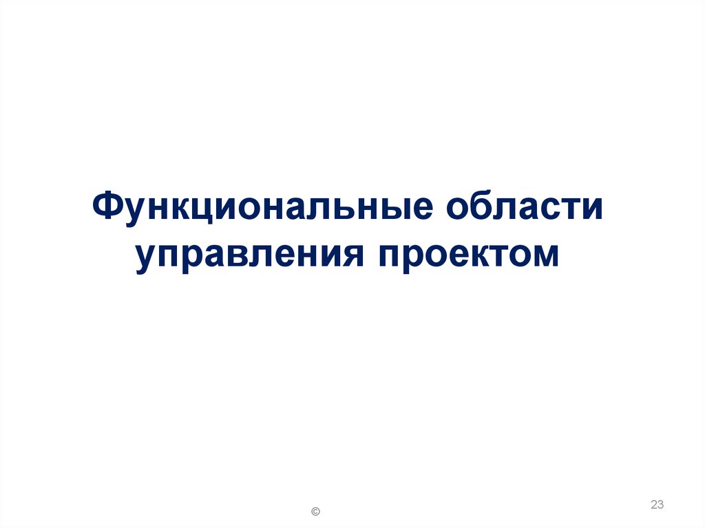 Функциональные области управления проектами