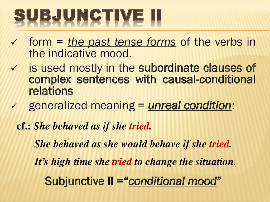 Subjunctive mood 2