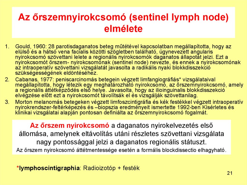 Az őrszemnyirokcsomó (sentinel lymph node) elmélete