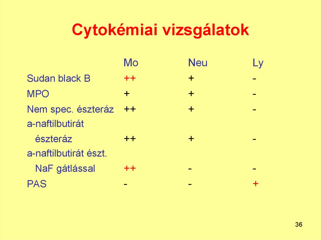 Cytokémiai vizsgálatok