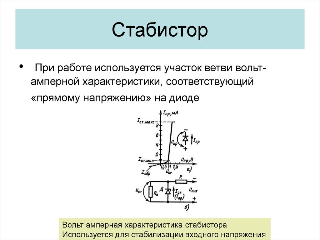 Схема включения стабистора