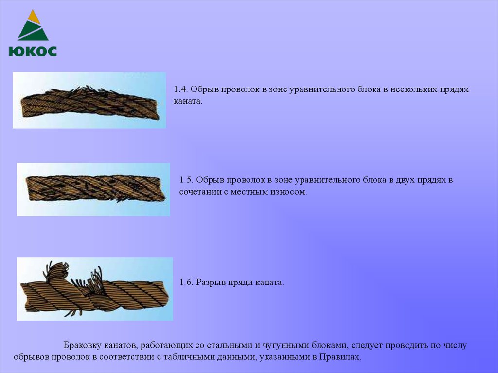 Браковка кандидатур 5. На какой длине определяется число обрывов проволок.