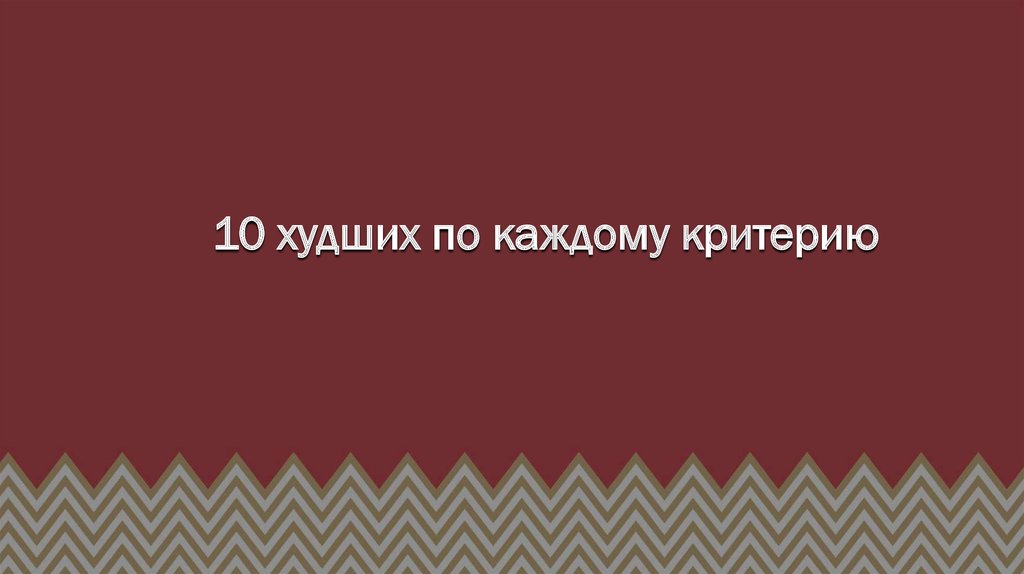 10 худших по каждому критерию