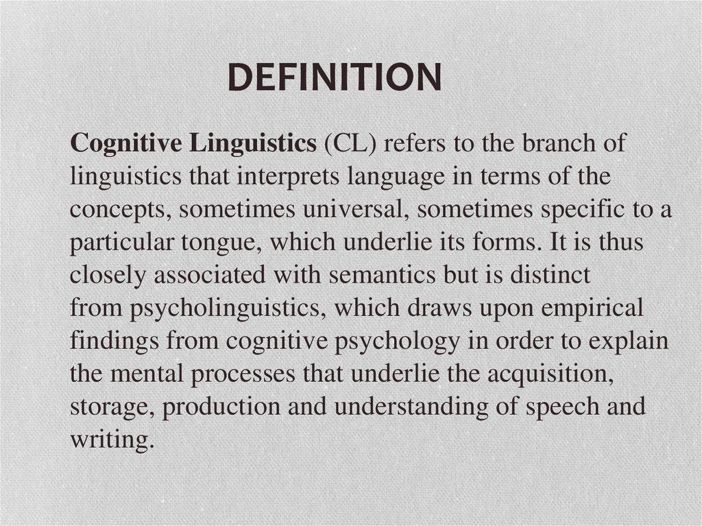 Cognitive Linguistics and its Relation to stylistics