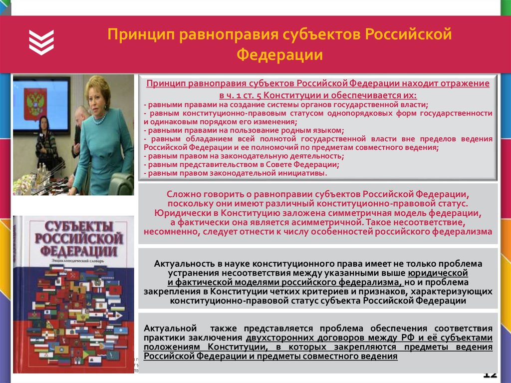 Конституционные проблемы россии. Принцип равноправия субъектов РФ. Принцип равноправия всех субъектов РФ. Равноправие субъектов РФ пример. Принцип равноправия субъектов Федерации.