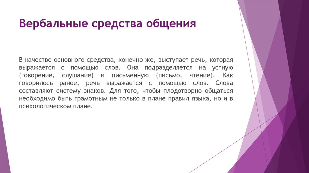 Коммуникация с использованием вербальных средств. Вербальные средства общения. К вербальным средствам коммуникации относят.